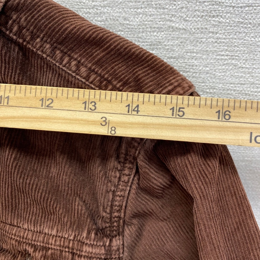 Eddie Bauer Corduroy Jacket Womens M Brown Button Front Trucker Utility Coat - Picture 4 of 11